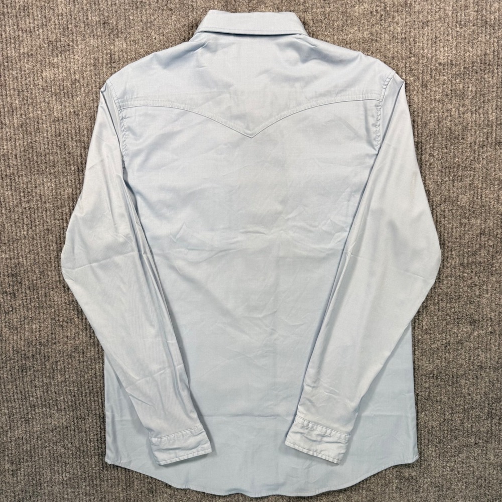 Diamond Cross Ranch Mens Western Snap Shirt Light Blue Performance Yoke Large - Picture 8 of 13